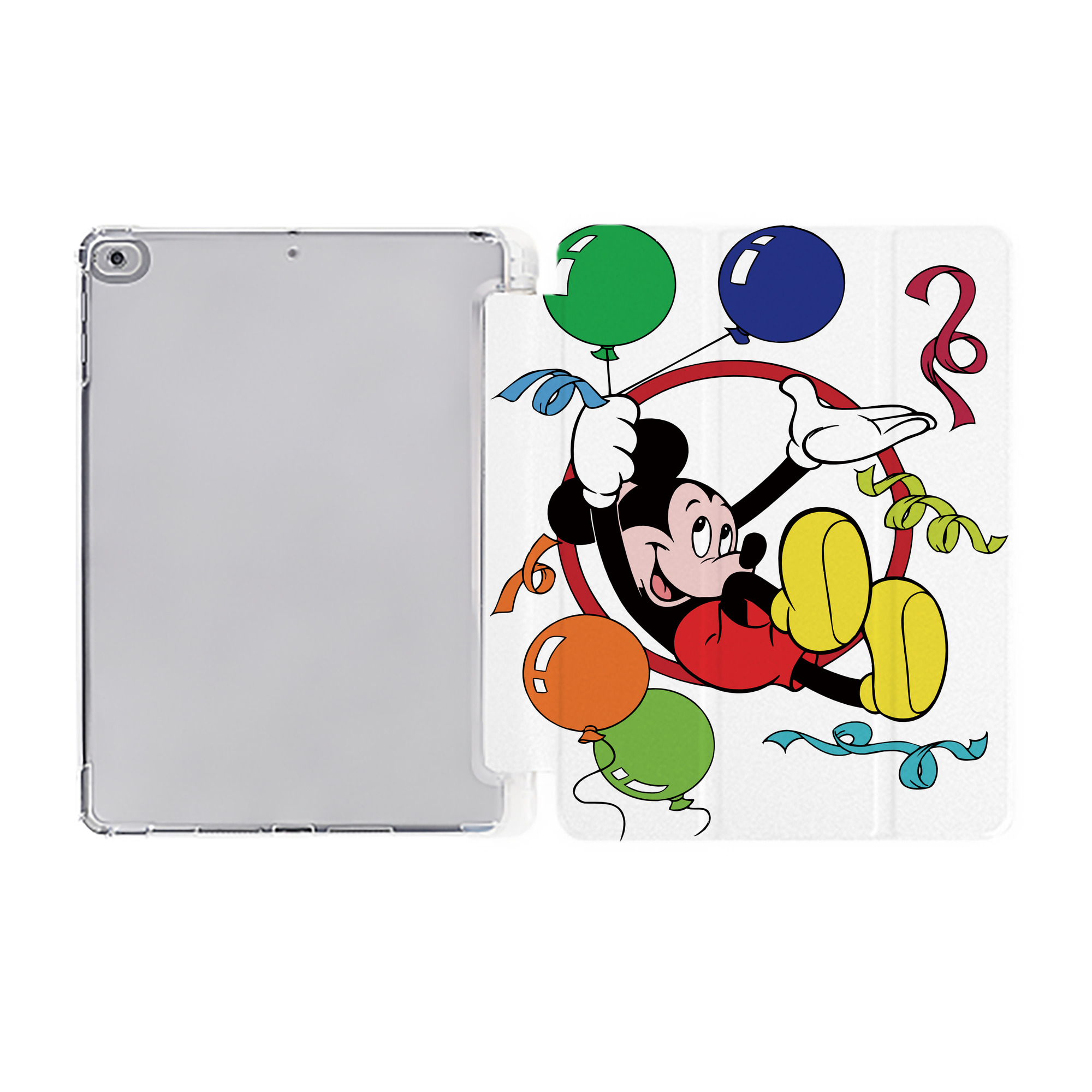（画像用） ミッキーマウス Mickey Mouse IPad ケース ペン収納付き 三つ折りスタンド PUレザー×シリコン 対応機種9.5/10.5/10.9インチ